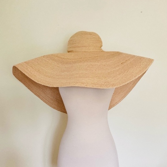 Free People Lola Hats Spinner Oversized Straw Hat Handmade Bold NWT $638 main image 6